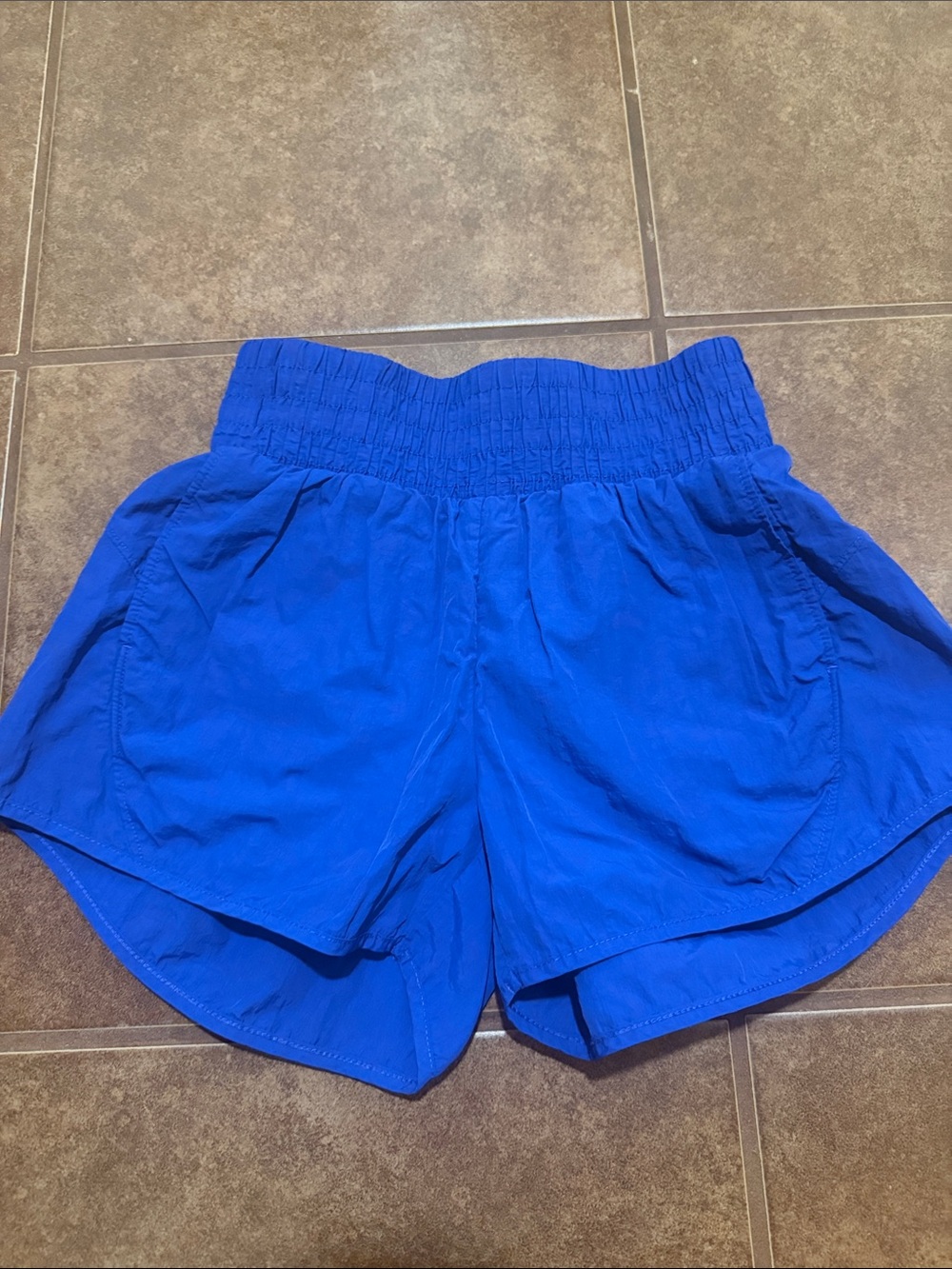 all in motion Royal Blue Smocked-Waist Athletic Shorts